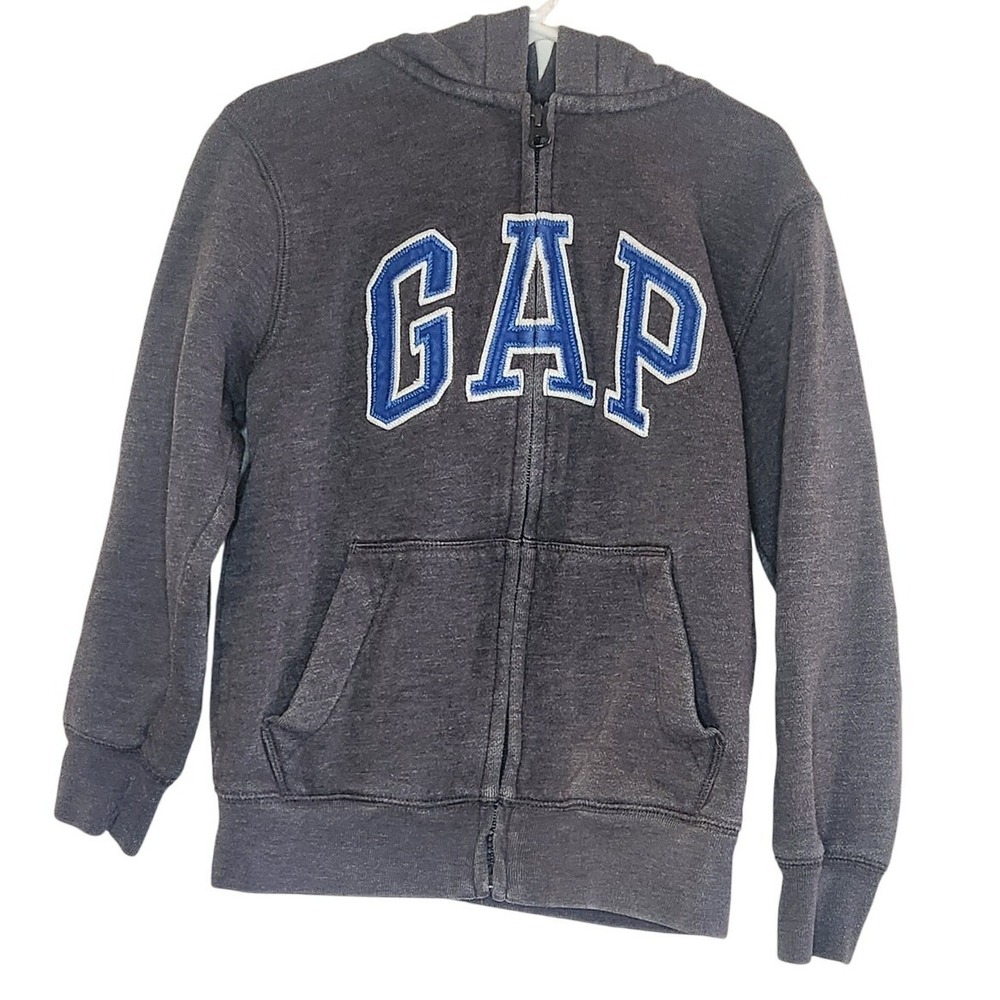 Gap Kids Logo‎ Zip Up Hoodie Fleece Hooded Sweatshirt Y2K Streetwear